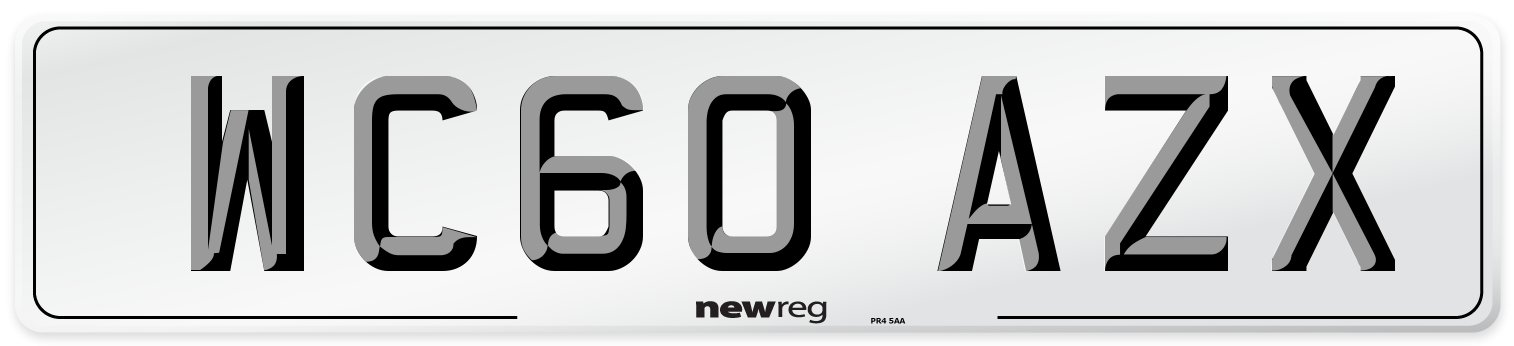 WC60 AZX Number Plate from New Reg